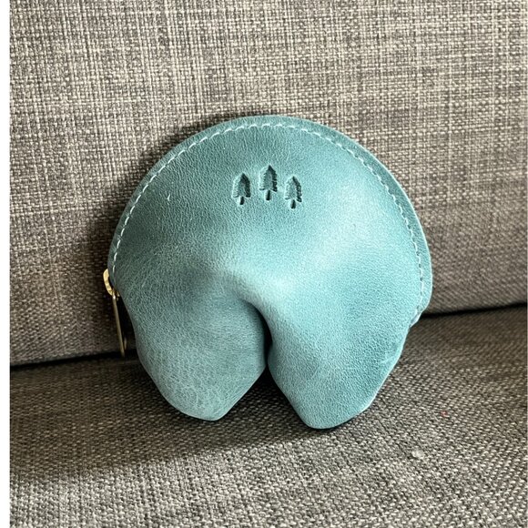 Portland Leather Handbags - Portland Leather Fortune Cookie pouch in AQUA